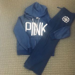 VS Pink hoodie and sweatpants outfit